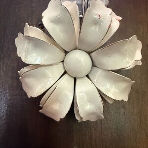White Metal Flower Statement Brooch